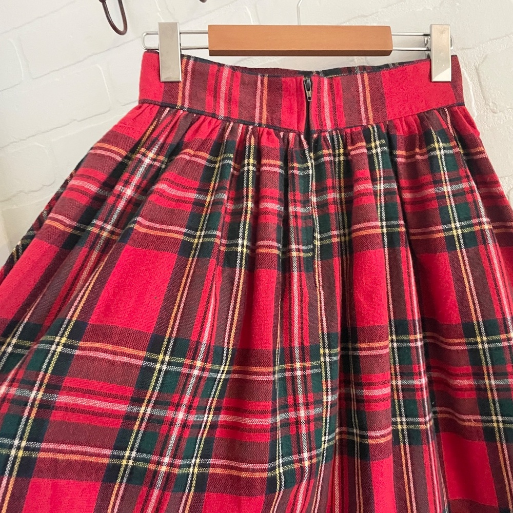 Vintage Royal Stewart Tartan Wool Pleated Skirt High Rise Le Château Size 7 - Picture 12 of 15